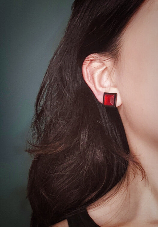 Hawks Red Earrings